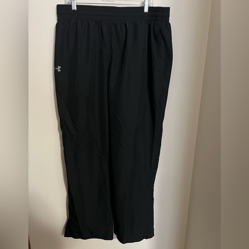 UNDER ARMOUR‎ Classic Slicker Zipper Ankle Athletic Pants Black Men's Size 2XL